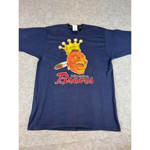 Vintage 90s Milwaukee Brewers NL Champs T Shirt Mens Medium Blue Cotton Baseball